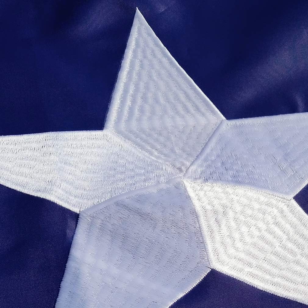 Embroidered Texas State Flag 4X6 Ft - Embroidered Stars, Heavy Duty Nylon, Sewn Stripes, Brass Grommets and . Waterproof UV Protected. All Weather American Texas Flags Banner Great for Ondoor and Intdoor Decor