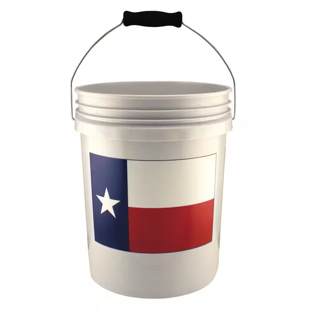 5 Gallon Texas Flag Bucket with Foam Grip (60-Pack)