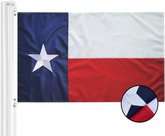 Embroidered Texas State Flag 4X6 Ft - Embroidered Stars, Heavy Duty Nylon, Sewn Stripes, Brass Grommets and . Waterproof UV Protected. All Weather American Texas Flags Banner Great for Ondoor and Intdoor Decor