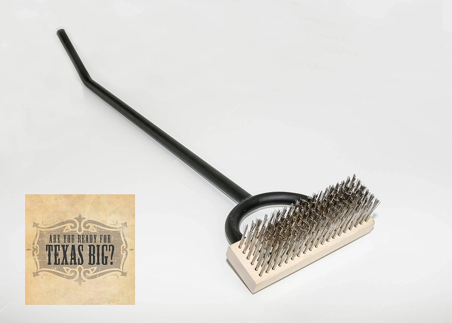 Texas BBQ Grill Brush-33 Metallic Handle, Stainless Steel Bristles-Heavy Duty Barbeque Grill Cleaning Tool-Scratchless Cleaning Brush for Gas/Charcoal Grates-Grilling Gifts for Cooks-Replaceable Head
