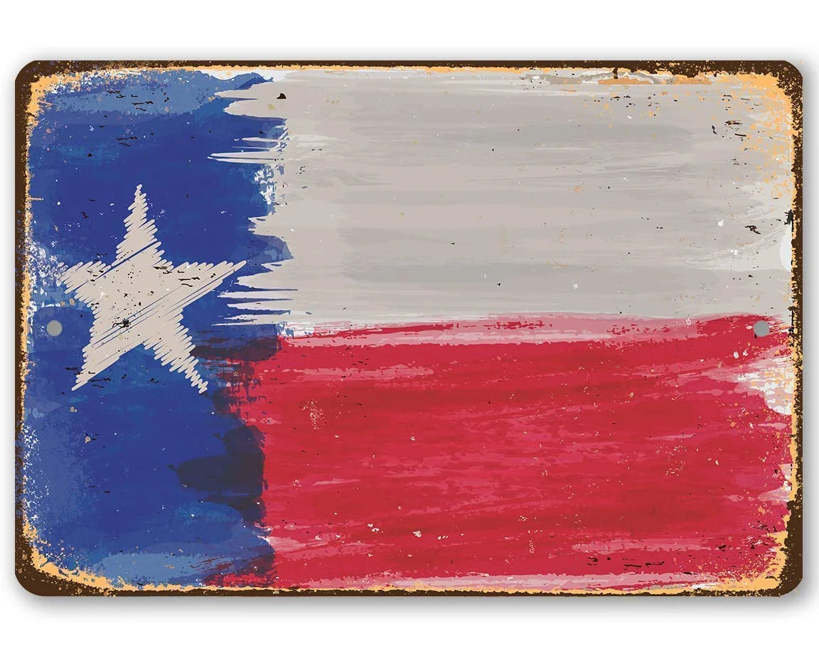 Metal Sign - Texas Flag Metal Sign - Durable Metal Sign - Use Indoor/Outdoor - Great Gift and Decor under $20 (8" X 12")