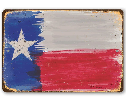 Metal Sign - Texas Flag Metal Sign - Durable Metal Sign - Use Indoor/Outdoor - Great Gift and Decor under $20 (8" X 12")